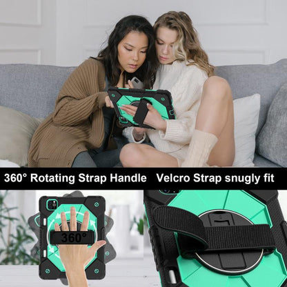 For iPad Air 5 / 4 / Pro 11 Contrast Color Robot Silicone Hybrid PC Tablet Case(Black Mint Green) - iPad Pro 11 (2022/2021) Cases by buy2fix | Online Shopping UK | buy2fix
