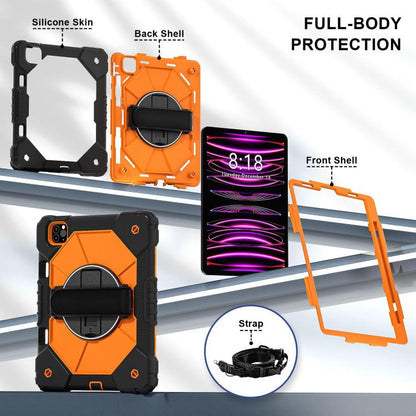 For iPad Air 5 / 4 / Pro 11 Contrast Color Robot Silicone Hybrid PC Tablet Case(Black Orange) - iPad Pro 11 (2022/2021) Cases by buy2fix | Online Shopping UK | buy2fix
