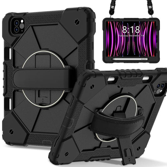 For iPad Air 5 / 4 / Pro 11 Contrast Color Robot Silicone Hybrid PC Tablet Case(Black) - iPad Pro 11 (2022/2021) Cases by buy2fix | Online Shopping UK | buy2fix