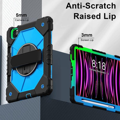 For iPad Air 5 / 4 / Pro 11 Contrast Color Robot Silicone Hybrid PC Tablet Case(Black Blue) - iPad Pro 11 (2022/2021) Cases by buy2fix | Online Shopping UK | buy2fix