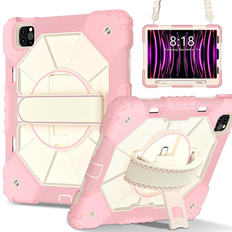 For iPad Air 5 / 4 / Pro 11 Contrast Color Robot Silicone Hybrid PC Tablet Case(Rose Gold Beige) - iPad Pro 11 (2022/2021) Cases by buy2fix | Online Shopping UK | buy2fix