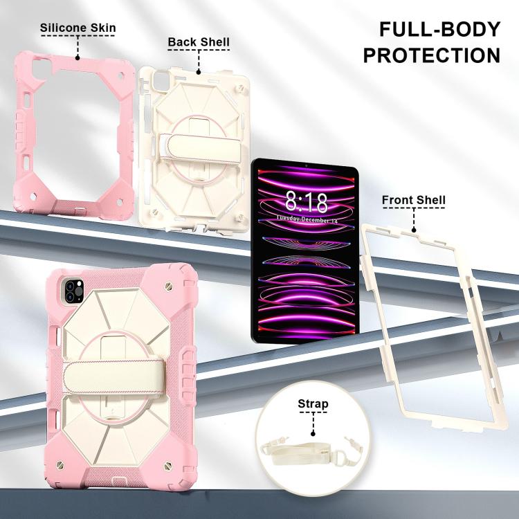For iPad Air 5 / 4 / Pro 11 Contrast Color Robot Silicone Hybrid PC Tablet Case(Rose Gold Beige) - iPad Pro 11 (2022/2021) Cases by buy2fix | Online Shopping UK | buy2fix