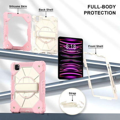 For iPad Air 5 / 4 / Pro 11 Contrast Color Robot Silicone Hybrid PC Tablet Case(Rose Gold Beige) - iPad Pro 11 (2022/2021) Cases by buy2fix | Online Shopping UK | buy2fix