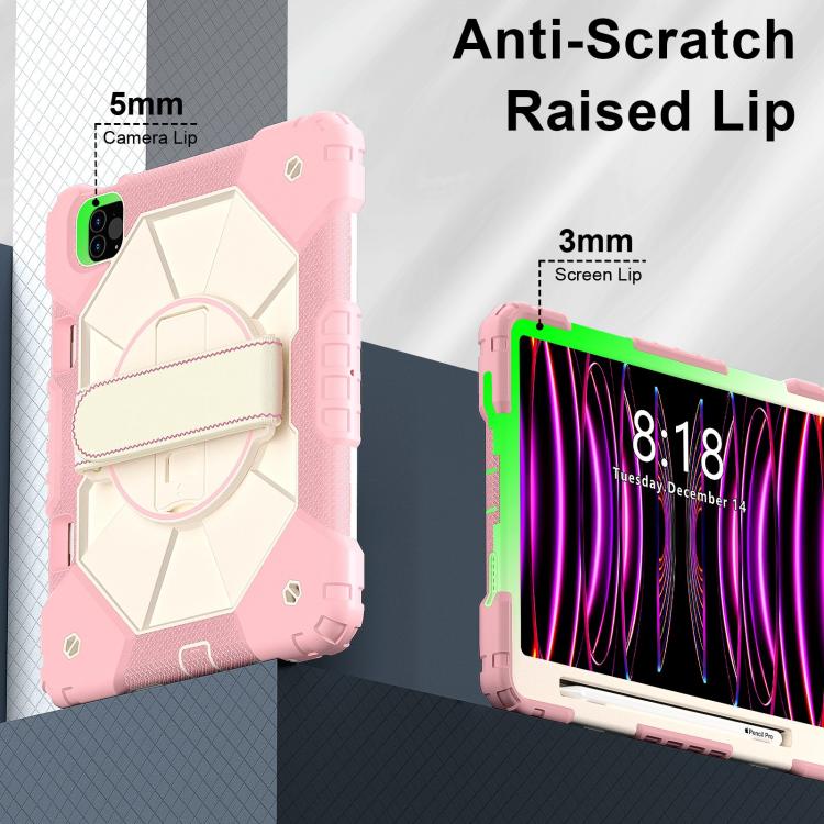 For iPad Air 5 / 4 / Pro 11 Contrast Color Robot Silicone Hybrid PC Tablet Case(Rose Gold Beige) - iPad Pro 11 (2022/2021) Cases by buy2fix | Online Shopping UK | buy2fix