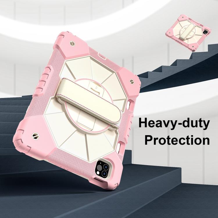 For iPad Air 5 / 4 / Pro 11 Contrast Color Robot Silicone Hybrid PC Tablet Case(Rose Gold Beige) - iPad Pro 11 (2022/2021) Cases by buy2fix | Online Shopping UK | buy2fix