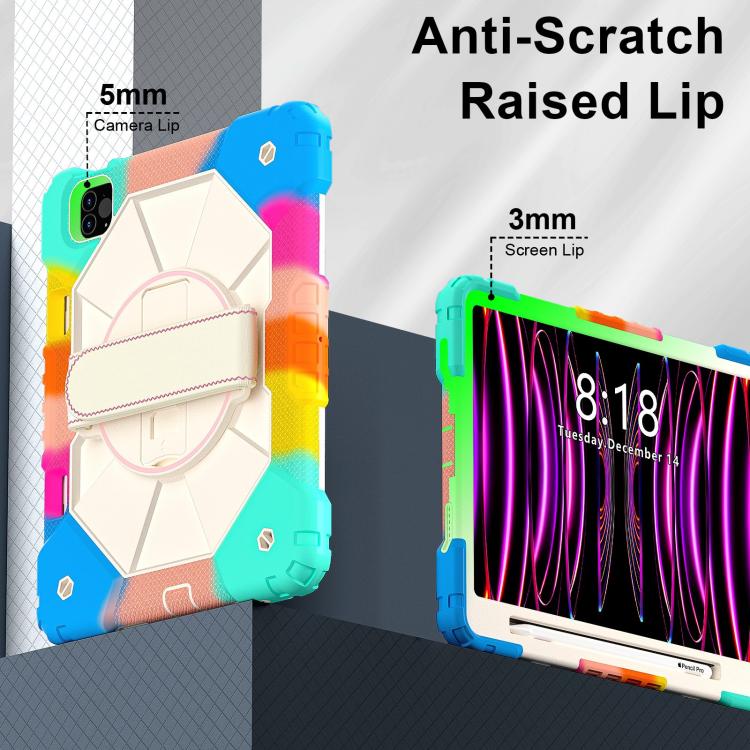 For iPad Air 5 / 4 / Pro 11 Contrast Color Robot Silicone Hybrid PC Tablet Case(Colorful Blue) - iPad Pro 11 (2022/2021) Cases by buy2fix | Online Shopping UK | buy2fix