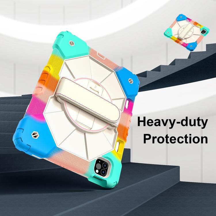 For iPad Air 5 / 4 / Pro 11 Contrast Color Robot Silicone Hybrid PC Tablet Case(Colorful Blue) - iPad Pro 11 (2022/2021) Cases by buy2fix | Online Shopping UK | buy2fix