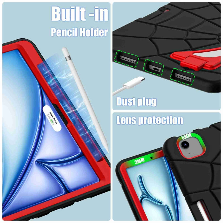 For iPad Air 11 2025 / 2024 Silicone + PC Shockproof Protective Tablet Case(Black Red) - iPad Air 11 2025 / 2024 Cases by buy2fix | Online Shopping UK | buy2fix