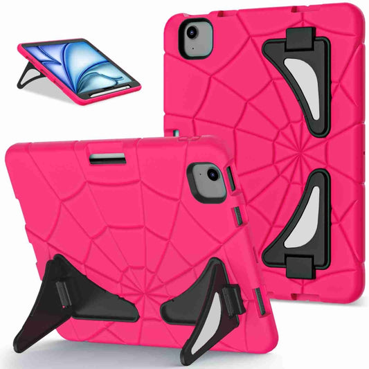 For iPad Air 11 2025 / 2024 Silicone + PC Shockproof Protective Tablet Case(Rose Red Black) - iPad Air 11 2025 / 2024 Cases by buy2fix | Online Shopping UK | buy2fix