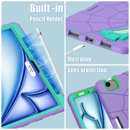For iPad Air 11 2025 / 2024 Silicone + PC Shockproof Protective Tablet Case(Purple Mint Green) - iPad Air 11 2025 / 2024 Cases by buy2fix | Online Shopping UK | buy2fix