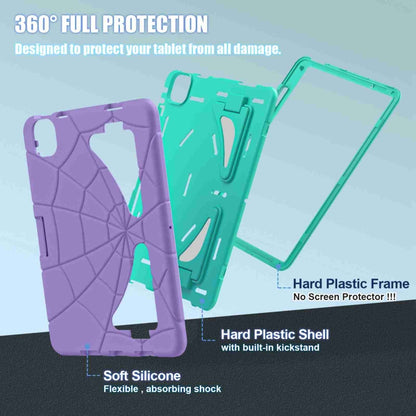 For iPad Air 11 2025 / 2024 Silicone + PC Shockproof Protective Tablet Case(Purple Mint Green) - iPad Air 11 2025 / 2024 Cases by buy2fix | Online Shopping UK | buy2fix