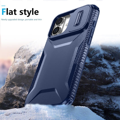 For iPhone 16 Sliding Camshield Phone Case(Blue) by buy2fix