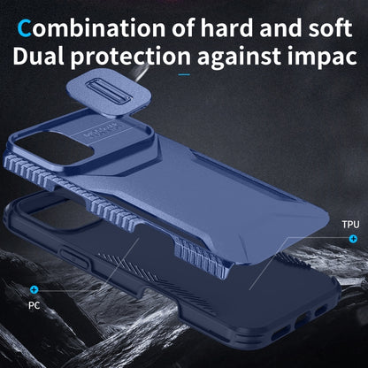 For iPhone 16 Sliding Camshield Phone Case(Blue) by buy2fix