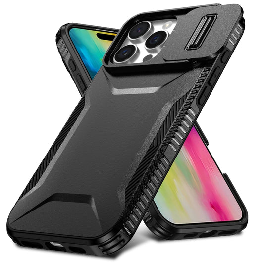 For iPhone 16 Pro Sliding Camshield Phone Case(Black) by buy2fix