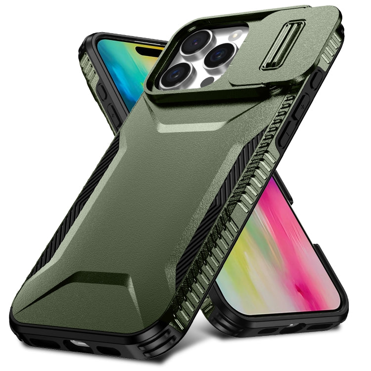 For iPhone 16 Pro Max Sliding Camshield Phone Case(Alpine Green) by buy2fix