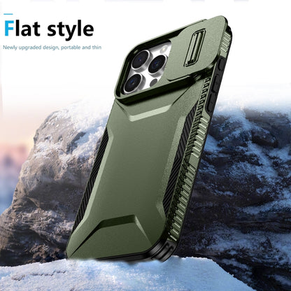 For iPhone 16 Pro Max Sliding Camshield Phone Case(Alpine Green) by buy2fix