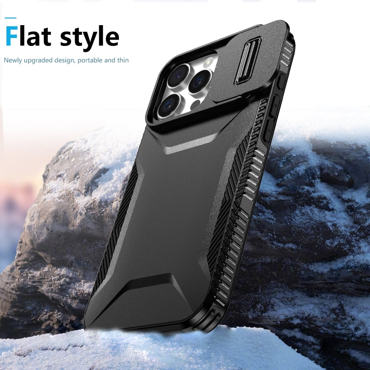 For iPhone 16 Pro Max Sliding Camshield Phone Case(Black) by buy2fix