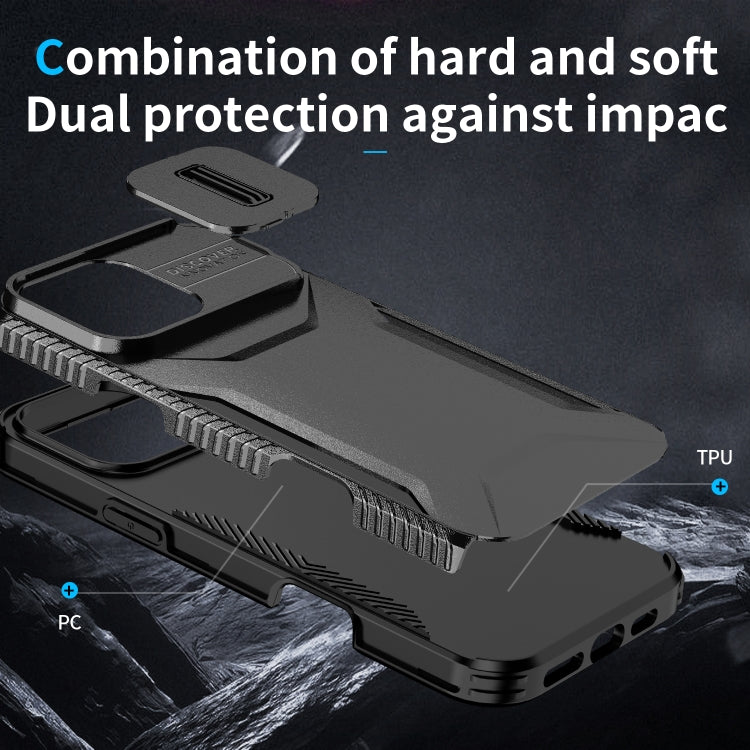 For iPhone 16 Pro Max Sliding Camshield Phone Case(Black) by buy2fix