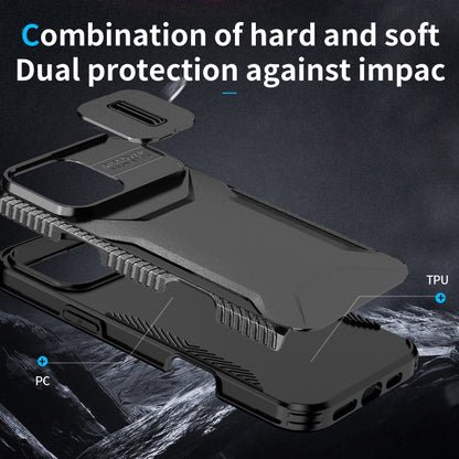 For iPhone 16 Pro Max Sliding Camshield Phone Case(Black) by buy2fix
