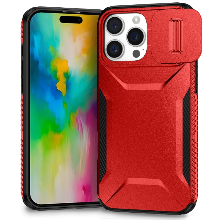 For iPhone 16 Pro Max Sliding Camshield Phone Case(Red) by buy2fix
