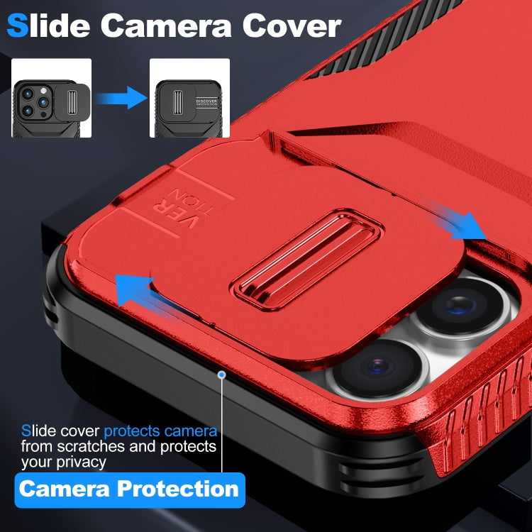 For iPhone 16 Pro Max Sliding Camshield Phone Case(Red) by buy2fix