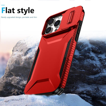 For iPhone 16 Pro Max Sliding Camshield Phone Case(Red) by buy2fix