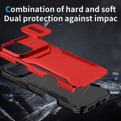 For iPhone 16 Pro Max Sliding Camshield Phone Case(Red) by buy2fix
