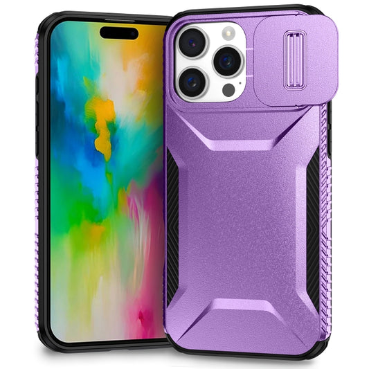 For iPhone 16 Pro Max Sliding Camshield Phone Case(Purple) by buy2fix