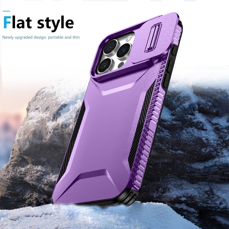 For iPhone 16 Pro Max Sliding Camshield Phone Case(Purple) by buy2fix