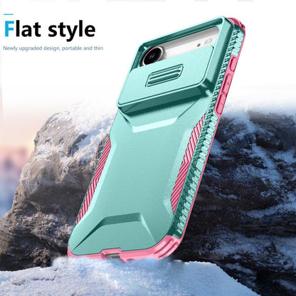 For iPhone Air Sliding Camshield Phone Case(Pink + Grey Green) - iPhone Air Cases by buy2fix | Online Shopping UK | buy2fix