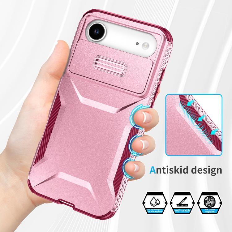 For iPhone Air Sliding Camshield Phone Case(Pink + Rose Red) - iPhone Air Cases by buy2fix | Online Shopping UK | buy2fix