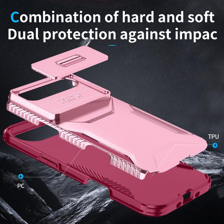 For iPhone Air Sliding Camshield Phone Case(Pink + Rose Red) - iPhone Air Cases by buy2fix | Online Shopping UK | buy2fix