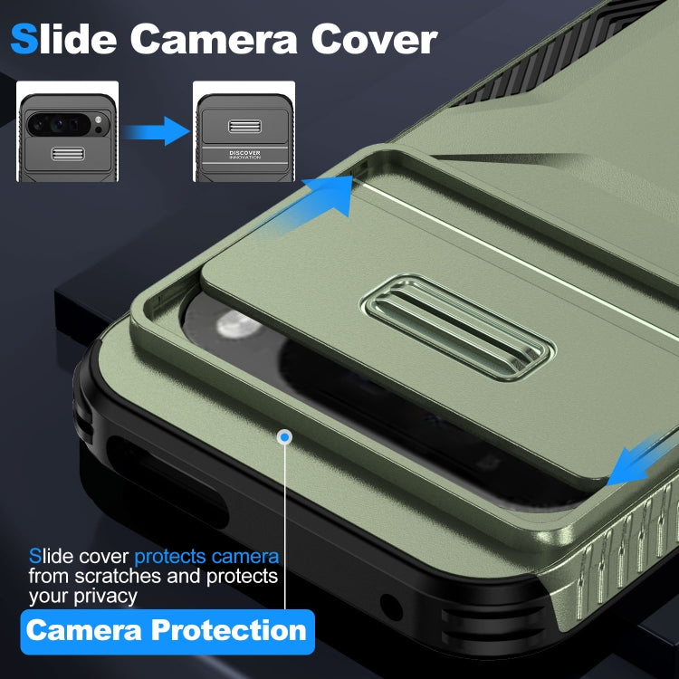 For Google Pixel 10 Pro XL / 9 Pro XL Sliding Camshield Phone Case(Alpine Green) - Google Cases by buy2fix | Online Shopping UK | buy2fix