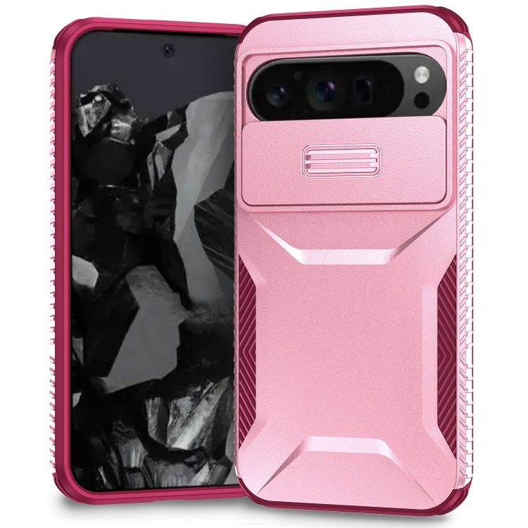 For Google Pixel 10 Pro XL / 9 Pro XL Sliding Camshield Phone Case(Pink + Rose Red) by buy2fix