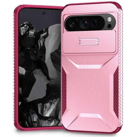 For Google Pixel 10 Pro XL / 9 Pro XL Sliding Camshield Phone Case(Pink + Rose Red) by buy2fix