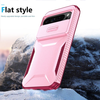 For Google Pixel 10 Pro XL / 9 Pro XL Sliding Camshield Phone Case(Pink + Rose Red) by buy2fix