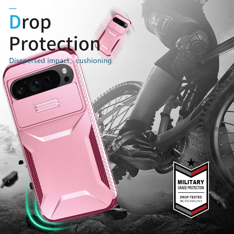 For Google Pixel 10 Pro XL / 9 Pro XL Sliding Camshield Phone Case(Pink + Rose Red) by buy2fix