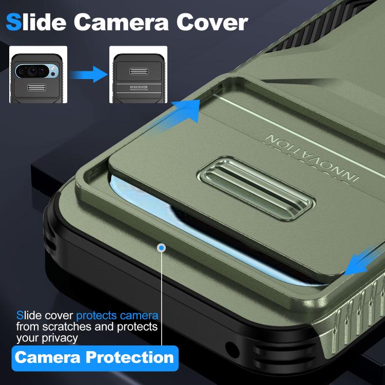 For Google Pixel 10 Pro / 10 / 9 Pro Sliding Camshield Phone Case(Alpine Green) - Google Cases by buy2fix | Online Shopping UK | buy2fix