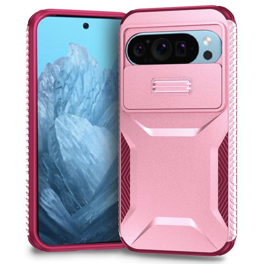 For Google Pixel 10 Pro / 10 / 9 Pro Sliding Camshield Phone Case(Pink + Rose Red) - Google Cases by buy2fix | Online Shopping UK | buy2fix