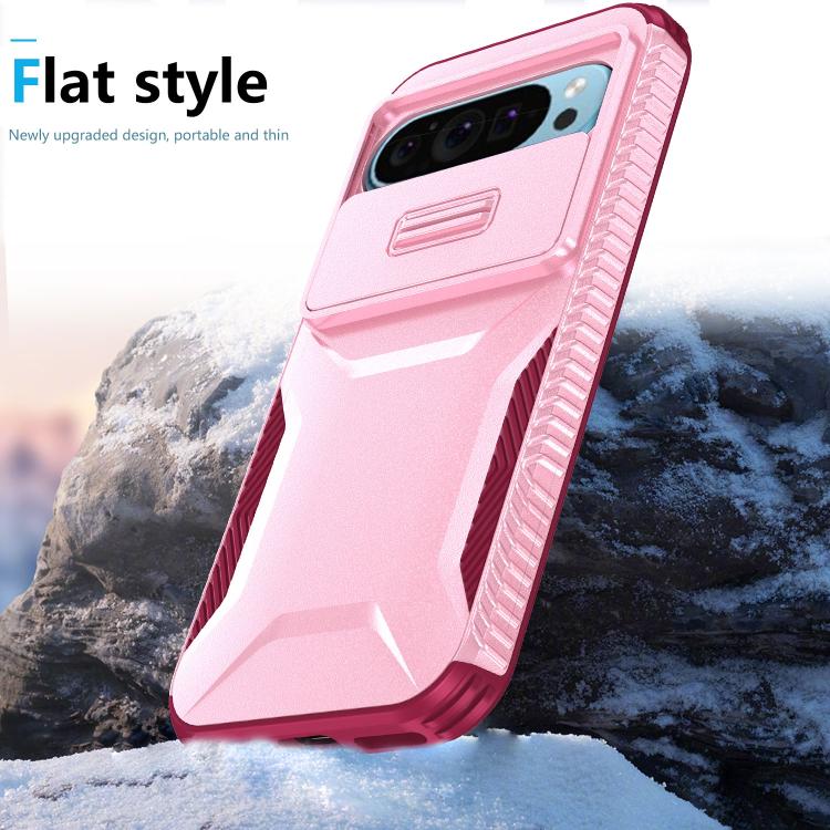 For Google Pixel 10 Pro / 10 / 9 Pro Sliding Camshield Phone Case(Pink + Rose Red) - Google Cases by buy2fix | Online Shopping UK | buy2fix