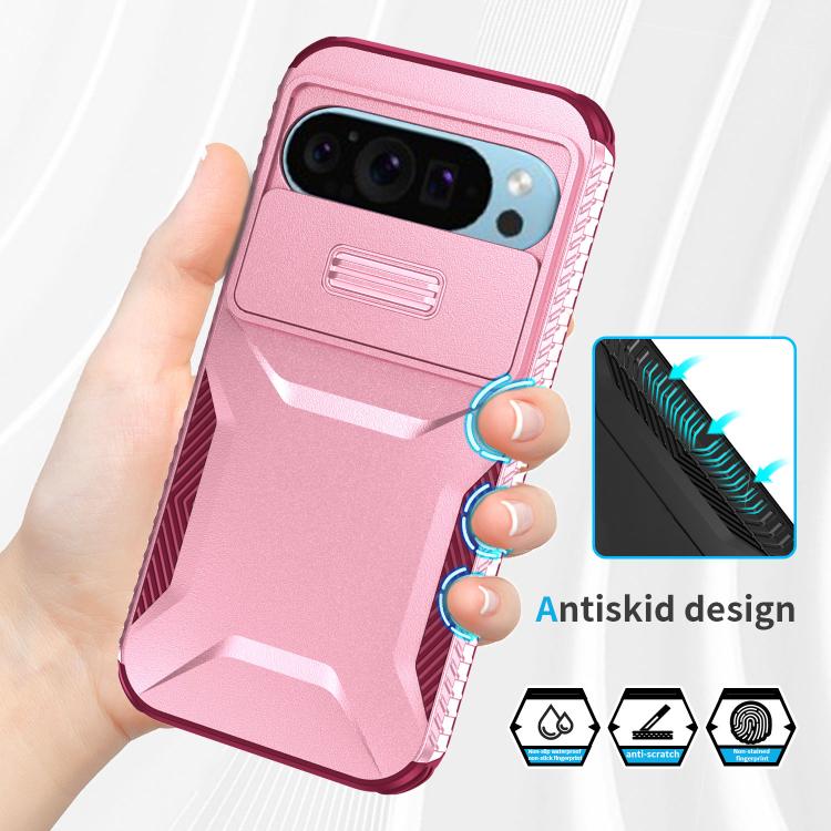 For Google Pixel 10 Pro / 10 / 9 Pro Sliding Camshield Phone Case(Pink + Rose Red) - Google Cases by buy2fix | Online Shopping UK | buy2fix