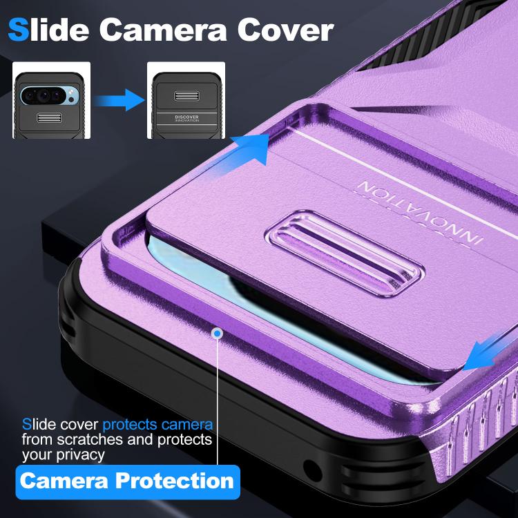 For Google Pixel 10 Pro / 10 / 9 Pro Sliding Camshield Phone Case(Purple) - Google Cases by buy2fix | Online Shopping UK | buy2fix