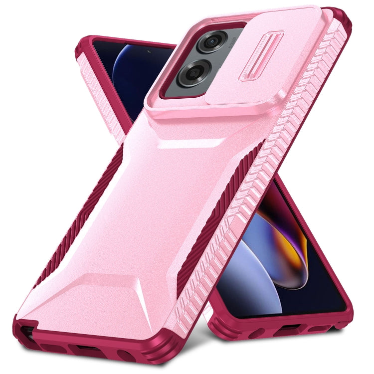 For Motorola Moto G Stylus 5G 2024 Sliding Camshield Phone Case(Pink + Rose Red) by buy2fix