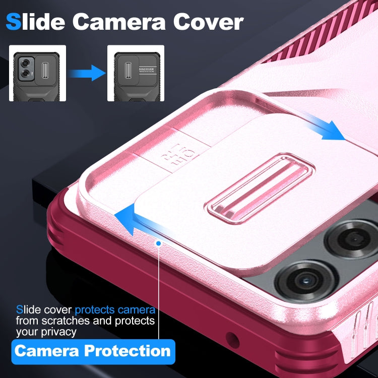 For Motorola Moto G Stylus 5G 2024 Sliding Camshield Phone Case(Pink + Rose Red) by buy2fix
