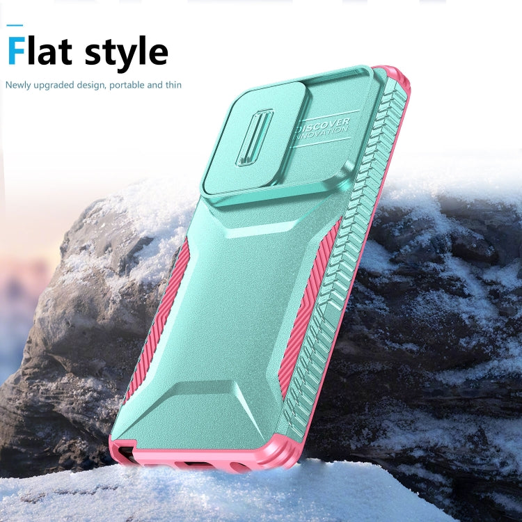 For Motorola Moto G Stylus 5G 2024 Sliding Camshield Phone Case(Grey Green + Pink) by buy2fix