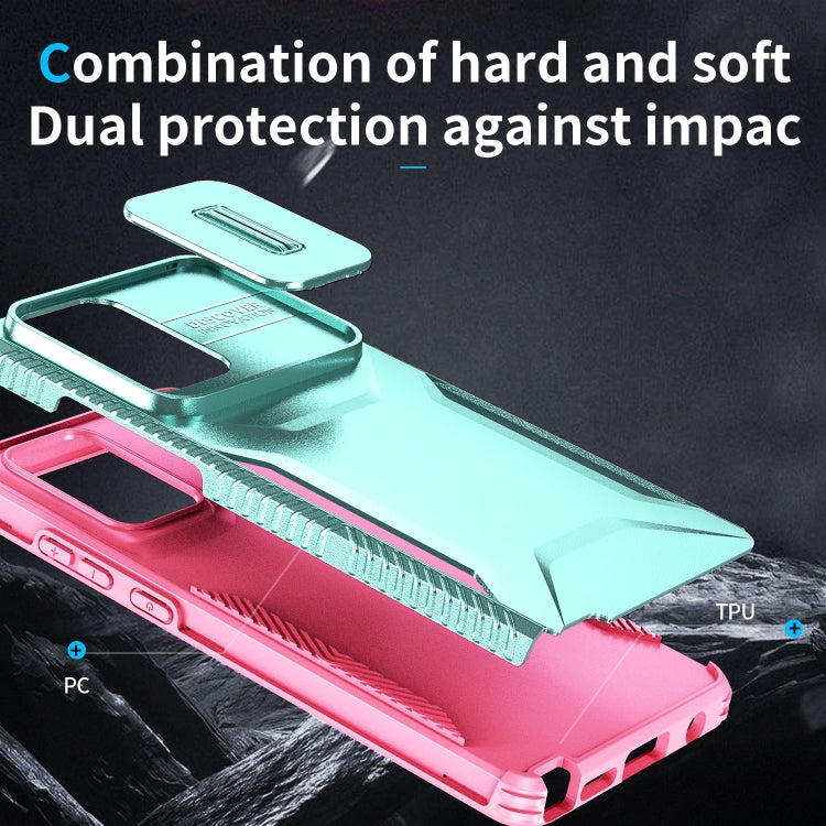 For Motorola Moto G Stylus 5G 2024 Sliding Camshield Phone Case(Grey Green + Pink) by buy2fix