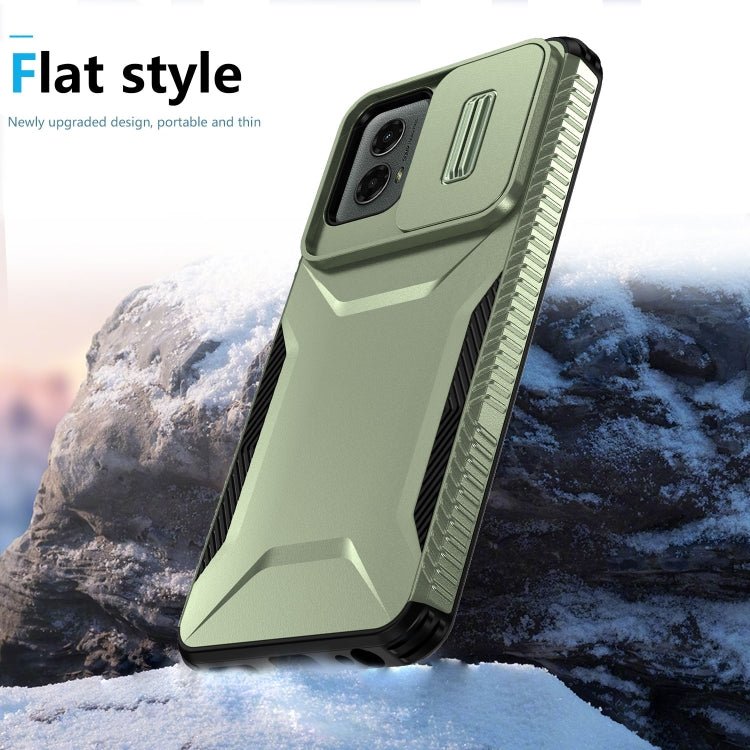 For Motorola Moto G 5G 2024 Sliding Camshield Phone Case(Alpine Green) by buy2fix