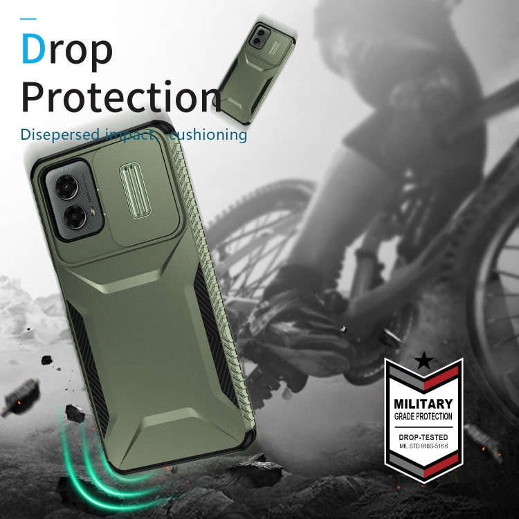 For Motorola Moto G 5G 2024 Sliding Camshield Phone Case(Alpine Green) by buy2fix