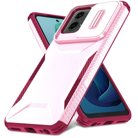 For Motorola Moto G 5G 2024 Sliding Camshield Phone Case(Pink + Rose Red) by buy2fix