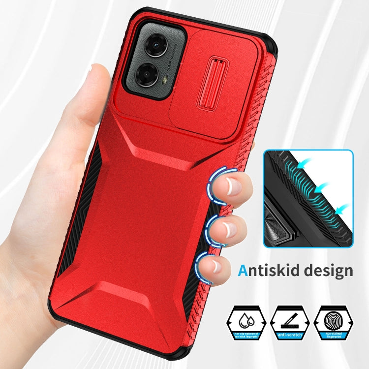For Motorola Moto G 5G 2024 Sliding Camshield Phone Case(Red) by buy2fix